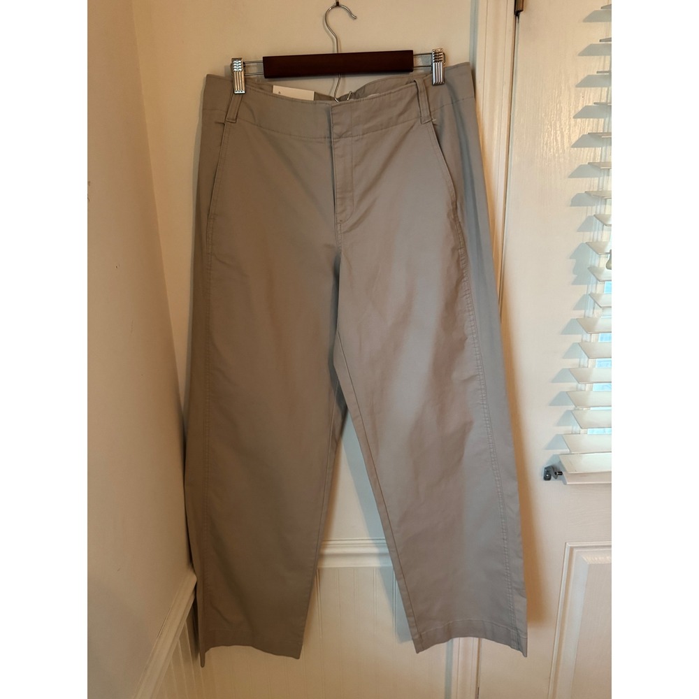 A New Day Women Khaki Straight Leg Chino Pants Size 12 Stretch Tan F16804921